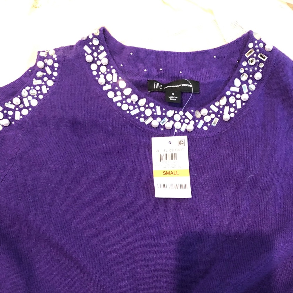 INC International Concepts Woman Cold Shoulder Sweater.  Brand New with Tag